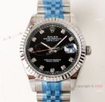 Swiss Replica Rolex Oyster perpetual DateJust Black Dial Jubilee 39mm watch - N9 Factory Watch